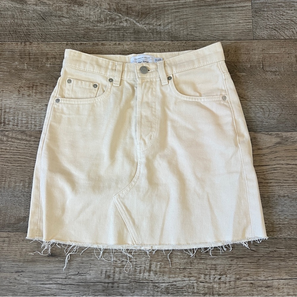 Stockholm Atelier & Other Stories Ecru Denim Mini Skirt 100% cotton